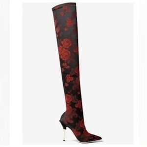 AUTHENTIC D & G Floral Thigh-High Boots – Size 7.5 (EU 37.5) – Pristine – $450 O